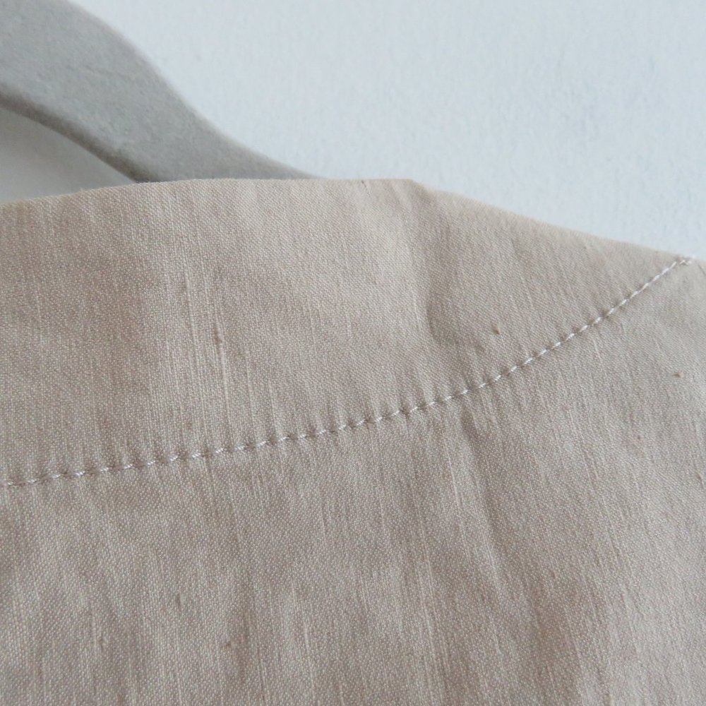 THEORY Organic Crunch Linen Belted Shift Dress Light Wheat - Size 00 - Picture 12 of 16